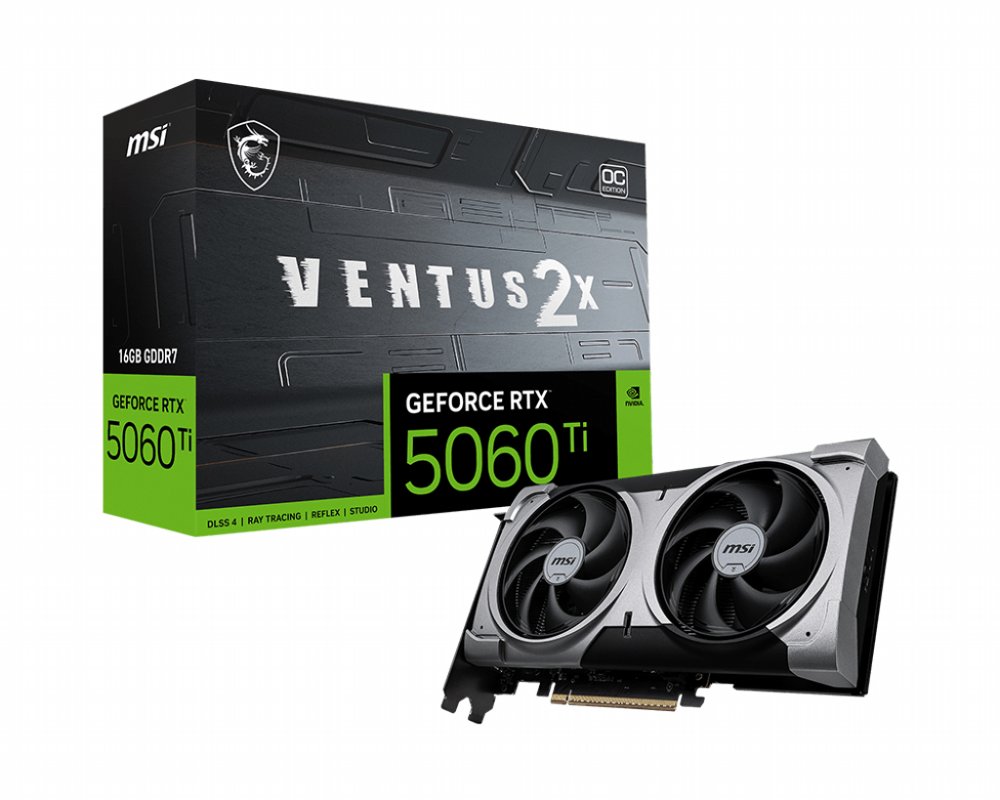 MSI GeForce RTX 5060 TI VENTUS X2 OC PLUS | 16GB GDDR7 | DLSS 4 | Videokaart | Nvidia GPU - Matmuis